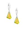 Leightworks Crystal Small Triangle Glacier Dangle Earrings Polished Fire